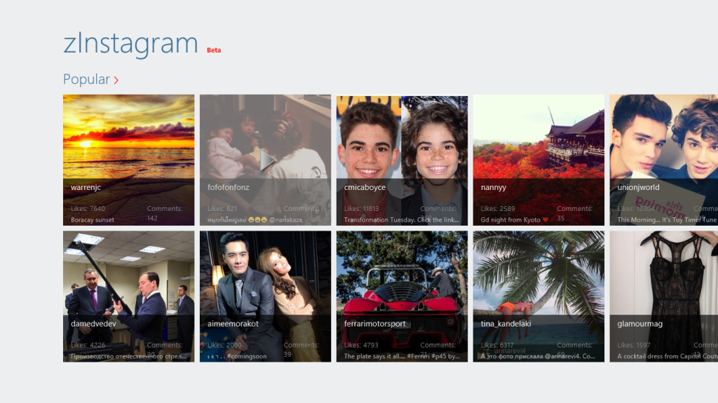 zInstagram : Windows 8 App Store