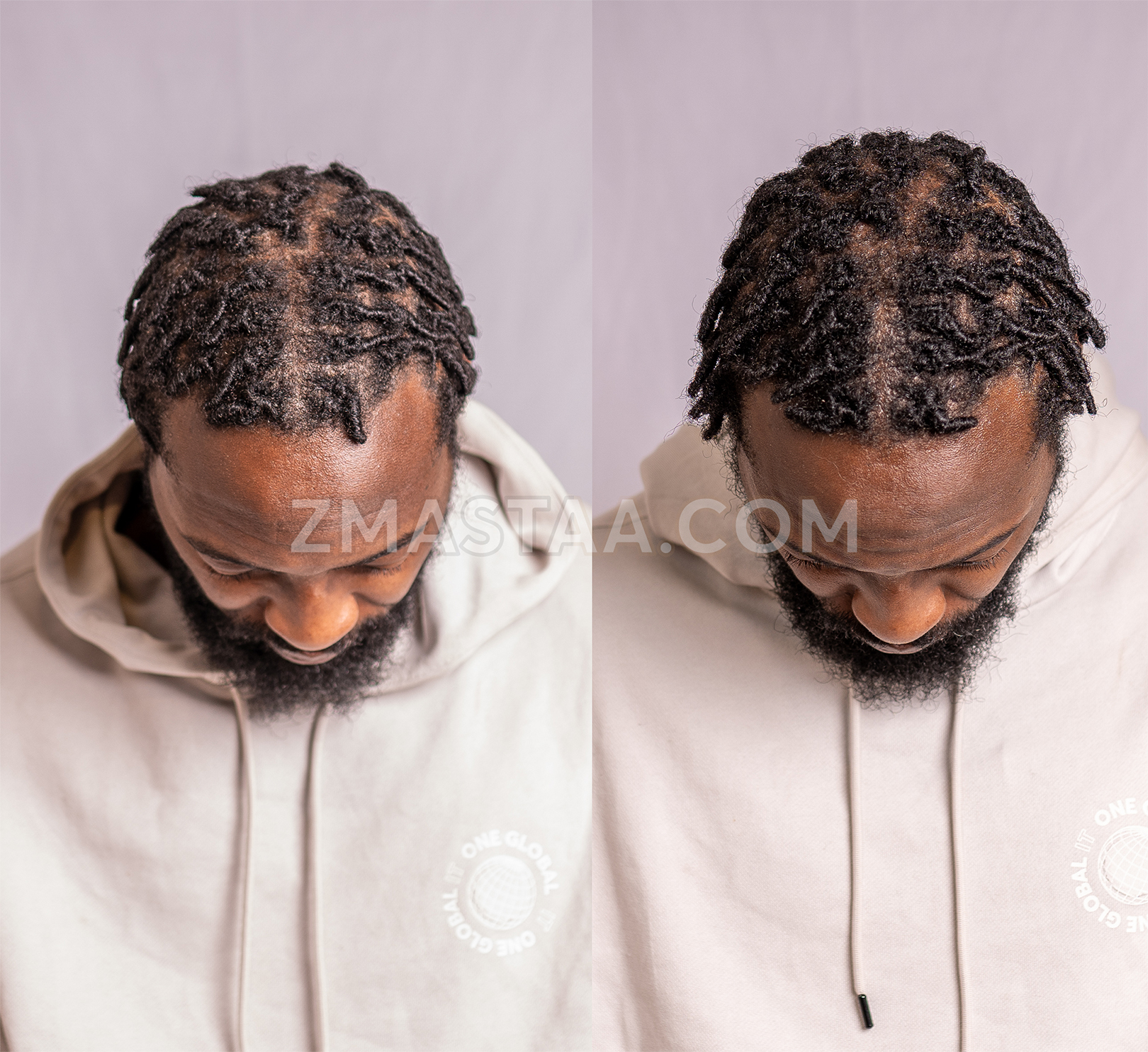 Starter locs before and after washing
